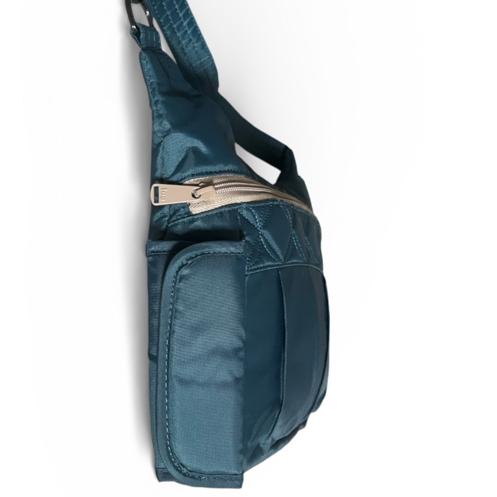 LUG Swing Crossbody Bag Purse in Purse Teal Blue with Bottle Holder - Picture 8 of 11